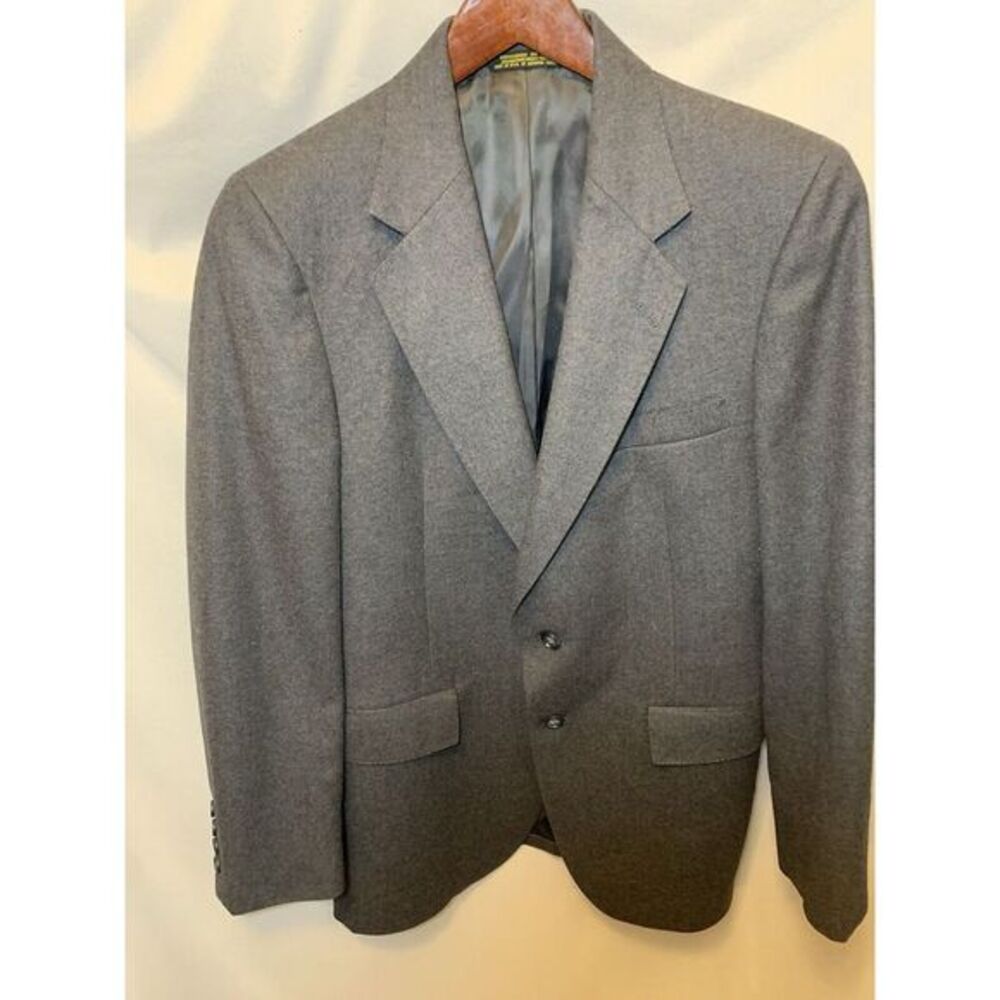 Stonehaven Wool Grey‎ Sports Coat Suit Blazer Mens 40R Vintage 2 Button